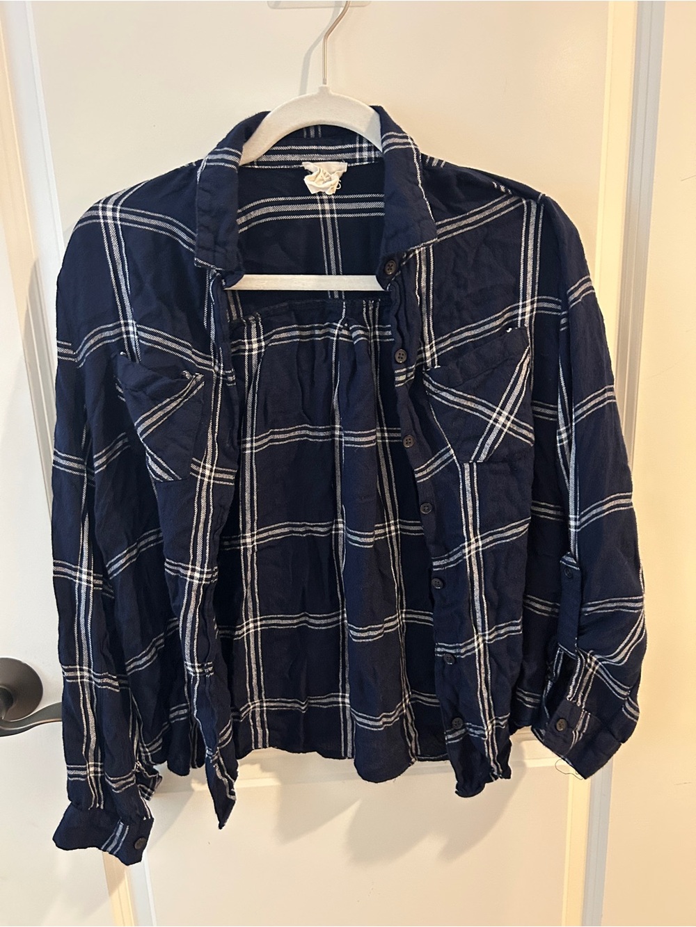 Harper Navy & White Plaid Button-Down Shirt
